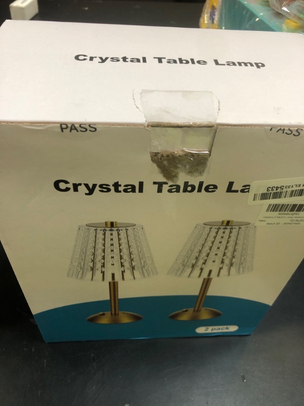Photo 1 of Crystal Table Lamp,3600mAh Rechargeable Cordless Lamp, Battery Operated Touch Light with 3 Color Modes, Dimmable Brightness, Modern Matte Aluminum Body for Bedroom, Bar, Outdoor Decor, Kitchen, Gift