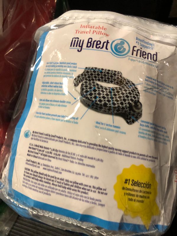 Photo 1 of My Brest Friend Inflatable Travel Nursing Pillow for Breastfeeding, Bottlefeeding & Posture Support with Slipcover, Horizon`