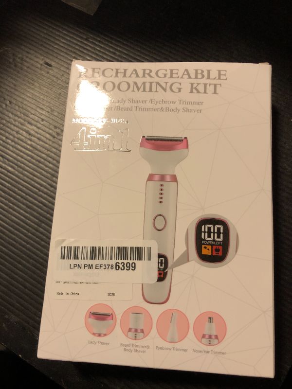 Photo 1 of Beanify Electric Razor for Women Men,4 in 1 Painless Ladies Wet & Dry Body Razors and Facial Hair Remover,Rechargeable Led Display Hair Removal Kit for Nose Face Body Leg Bikini Arm Hair (White)