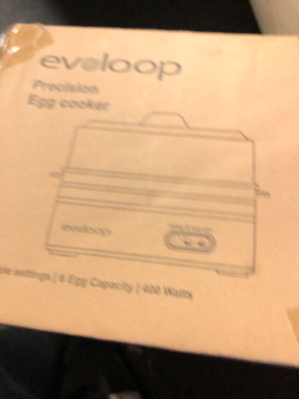 Photo 1 of Evoloop Rapid Egg Cooker Electric 6 Eggs Capacity, Soft, Medium, Hard Boiled, Poacher, Omelet Maker Egg Poacher With Auto Shut-Off, BPA Free