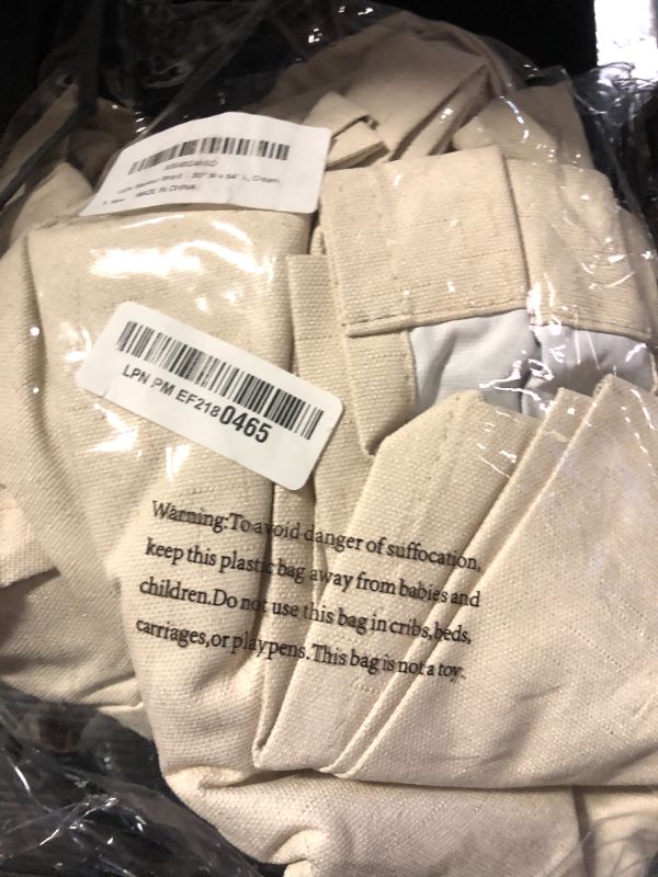 Photo 1 of 100% Blackout Shield Linen Blackout Curtains for Bedroom 84 Inches Long, Back Tab/Rod Pocket Living Room Drapes, Thermal Insulated Blackout Curtains 2 Panels Set, 50" W x 84" L, Cream