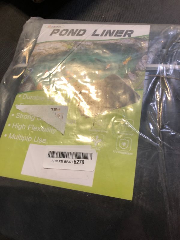 Photo 1 of Adroiteet 14 x 14 FT Pond Liner, 20 Mil Fish Pond HDPE Liner, Pond Liners for Outdoor Ponds, Koi Ponds, Garden Fountain, Waterfall