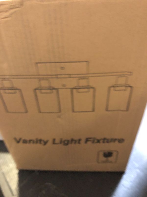 Photo 1 of Indoi 4-Light Bathroom Light Fixtures, Matte Black Modern Vanity Lights with Clear Glass Shades, Bathroom Wall Lamp for Mirror Living Room Cabinet Bedroom Porch