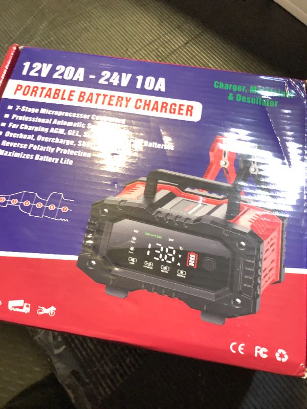 Photo 1 of YONHAN Battery Charger 0-20A 12V/24V LiFePO4 Lead Acid Fully Automatic Battery Maintainer, Car Battery Trickle Charger Automotive w/Battery Repair, Winter Mode, for AGM, STD, Gel, Deep Cycle Batteries