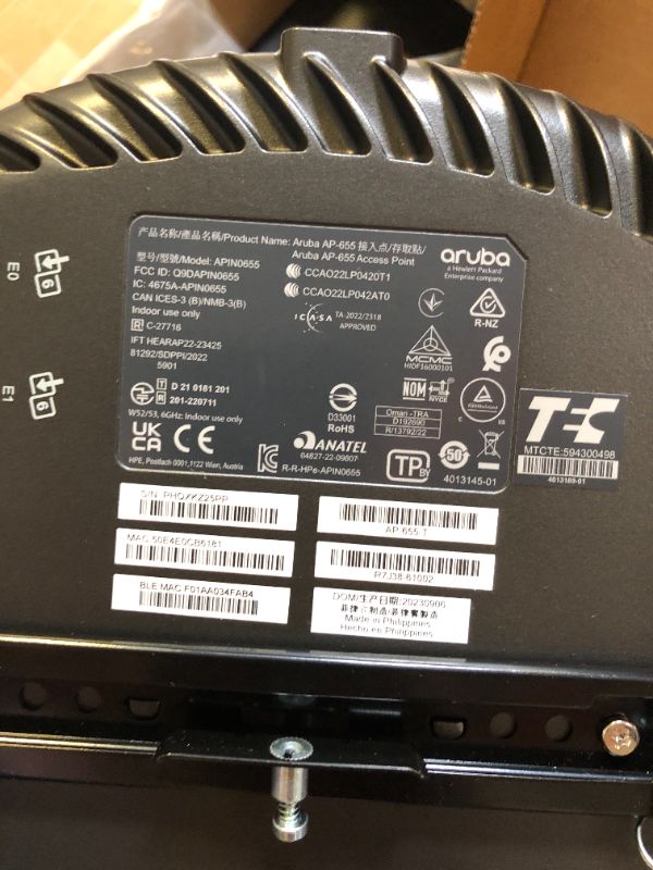 Photo 1 of HP Aruba AP-655 Tri Band 802.11ax 7.80 Gbit/s Wireless Access Point