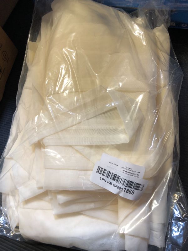 Photo 1 of Hiasan Ivory Sheer Curtains for Bedroom with Tiebacks, Grommet Light Filtering Extra Wide Voile Texture Window Curtains for Living Room, Kids' Room and Nursery, W70 x L84, 2 Soft Drape Panels