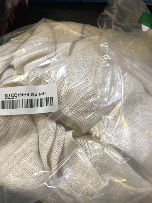Photo 1 of LAMIT Short Linen Kitchen Curtains 36 Inch Length for Half Window, Cream Ivory Semi Sheer Light Filtering Panels Back Tab and Rod Pocket Drapes for Basement Bathroom Window, 2 Panels, 34 x 36 Inch