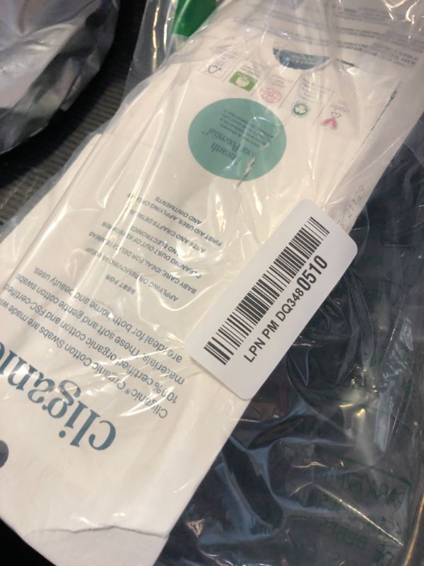 Photo 1 of Cliganic Organic Cotton Swabs, 500 Count - 100% Pure Natural Cotton, Chlorine-Free Hypoallergenic, Soft, Gentle & Absorbent Buds