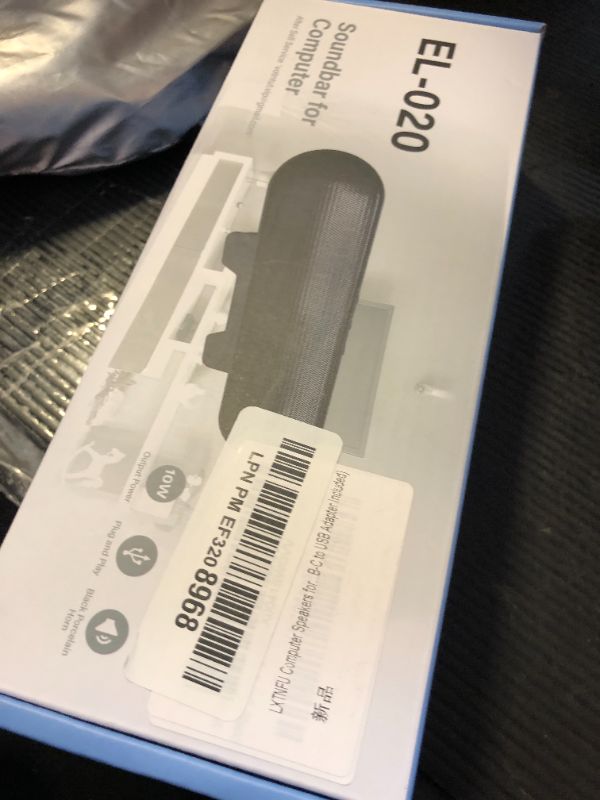 Photo 1 of LXTNFU Computer Speakers for Desktop Monitor,Single Speakers for Desktop PC,Laptop Speaker with Loud Sound,Volume Control Easily Clamps to Monitors(USB-C to USB Adapter Included) (Black)