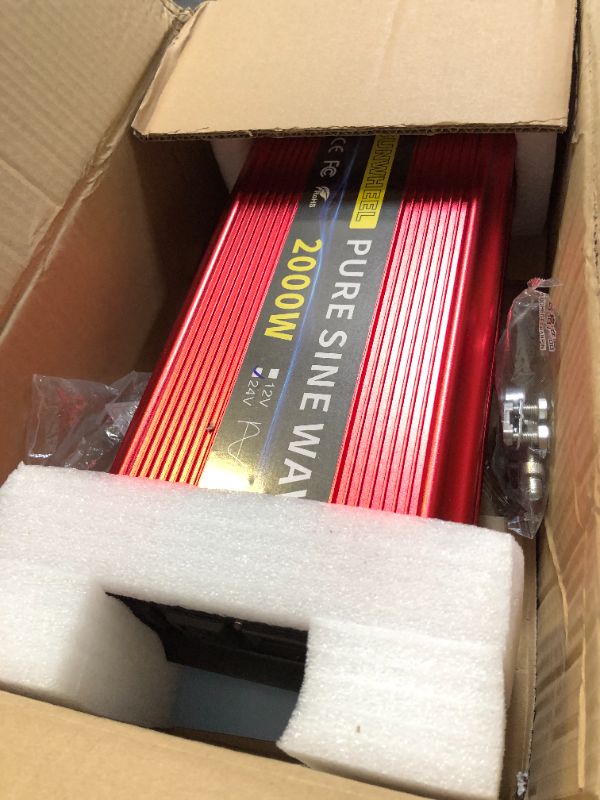 Photo 1 of SUNWHEEL 2000W 24V Pure Sine Wave Inverter, 24V DC to 110V/120V AC Power Inverter for RV?Off Grid?Truck?Power Outage with 2 AC outlets and LCD Display