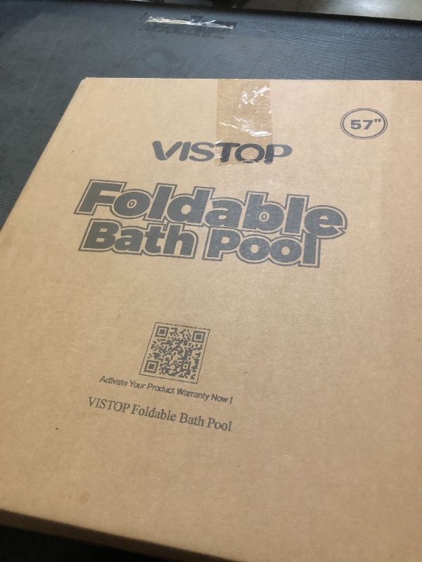 Photo 1 of VISTOP Large Foldable Dog Pool, Hard Plastic Shell Portable Swimming Pool for Dogs Cats and Kids Pet Puppy Bathing Tub Collapsible Kiddie Pool (57inch.D x 11.8inch.H, Blue)
