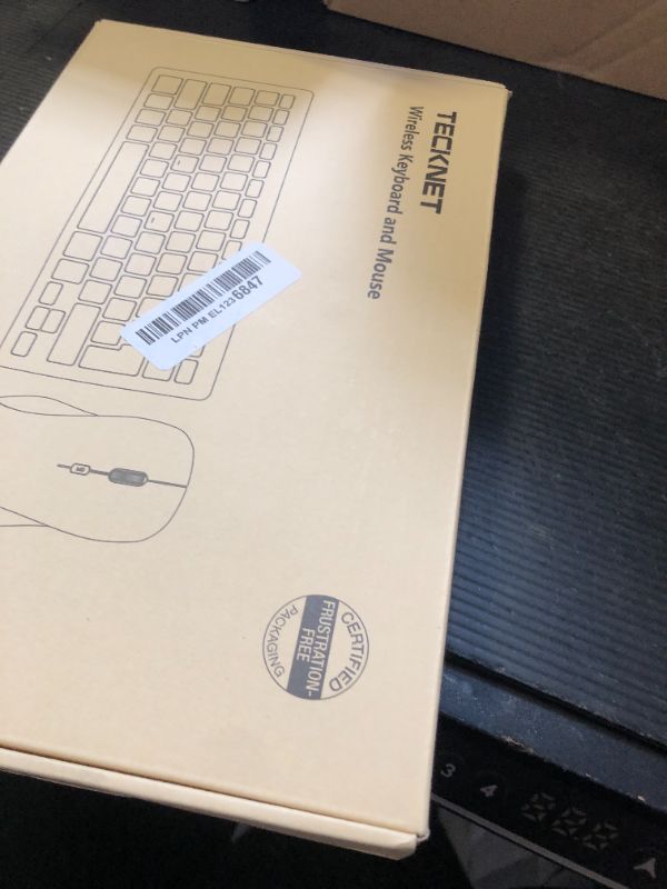 Photo 1 of TECKNET Wireless Keyboard and Mouse Combo, Mini Cordless Computer Keyboard and Mouse Set 2.4GHz, Silent Adjustable 1600 DPI, Quiet Click, Lag-Free for Computer, Laptop, PC, Windows, Mac, Chrome OS