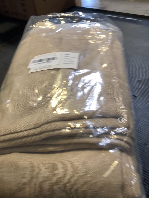 Photo 1 of MIULEE Brown Linen Curtains 108 Inches Long for Bedroom Living Room, Soft Thick Linen Textured Window Drapes Semi Sheer Light Filtering Back Tab Rod Pocket Burlap Look Country Decor, 2 Panels
