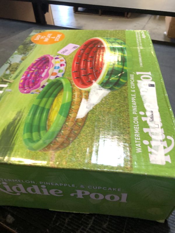 Photo 1 of 3 Pack 45" X 10" Inflatable Kiddie Pools, Watermelon & Pineapple & Cupcake Swimming Pool for Kids Seasonal Merriment, Indoor&Outdoor Water Pool Baby Swimming Pool Pit Ball Pool