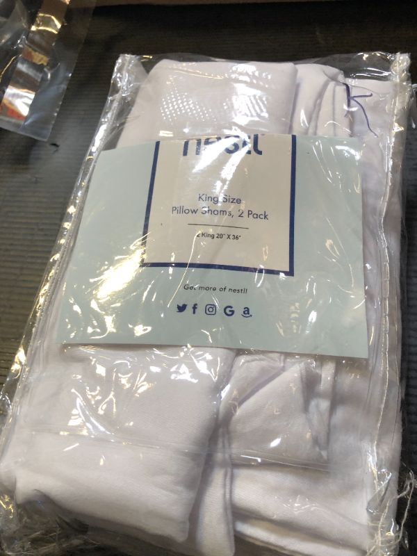 Photo 1 of Nestl Soft Pillow Shams Set of 2 - Double Brushed Microfiber Pillow Covers - Hotel Style Premium Bed Pillow Cases, with 1.5” Decorative Flange, King 20"x36" - White