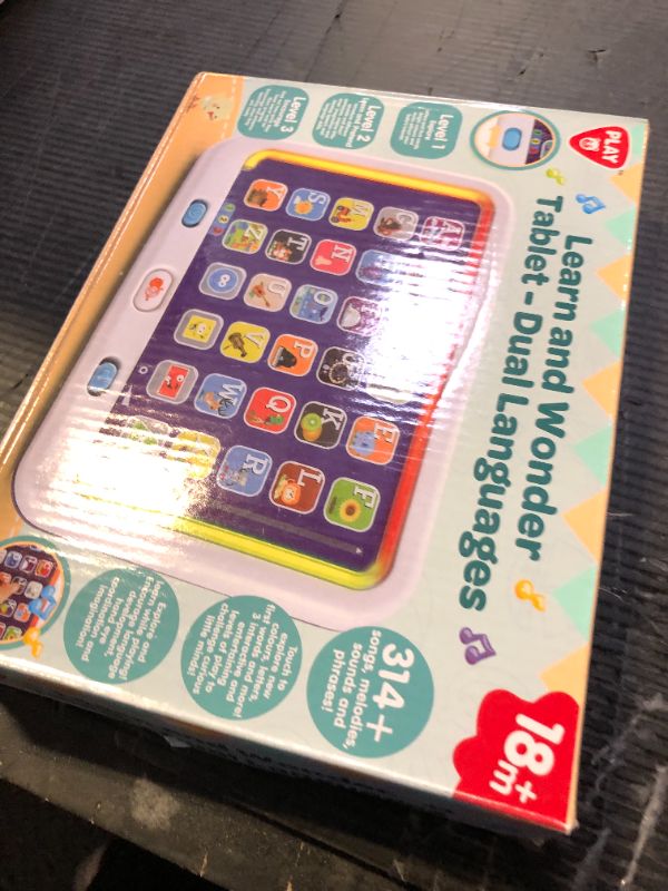 Photo 1 of PLAY Spanish & English Learning Tablet for Toddlers 1-3, Kids Bilingual Interactive Alphabet ABC Letters, Words, Color Learning Toys Tablets, Educational Toy for 2+ Year Old Kids Babies 18 Month+