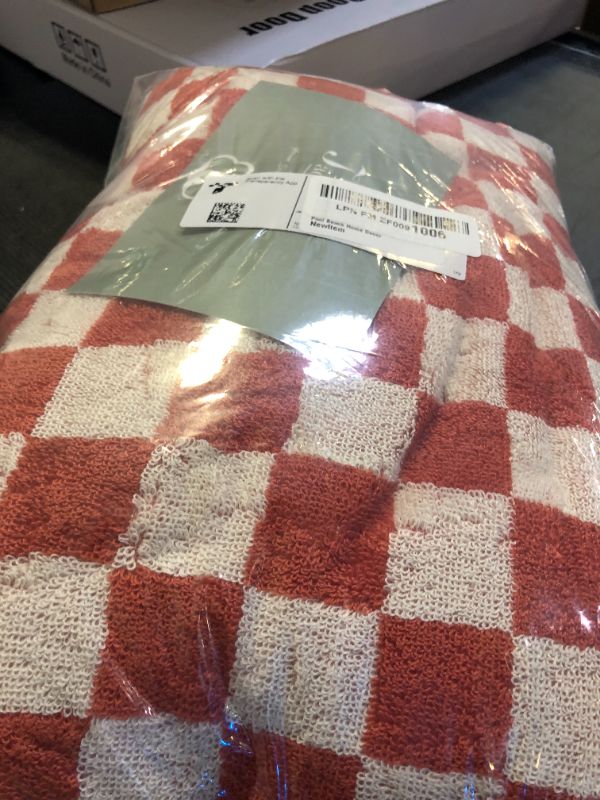 Photo 1 of Checkered Bath Towels for Bathroom Beach, 2 Pack Shower Towels 55" x 27.5", Super Soft and Quick Dry (Orange + Green), Colorful for Swim Pool Summer