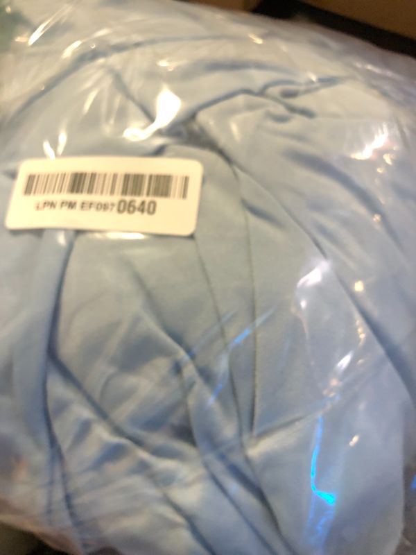 Photo 1 of Saslax Maternity Off Shoulders Long Sleeve Half Circle Gown for Baby Shower Photo Props Dress Light Blue 59 Large