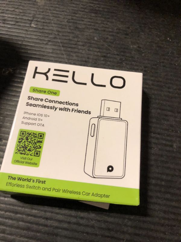 Photo 1 of Kello Wireless CarPlay Adapter for Apple Carplay& Android Auto,Convert Wired to Wireless with One Click Multi Device Switch, Fast Auto Connection, Support iOS 10+/Android 11+, OTA Upgrade