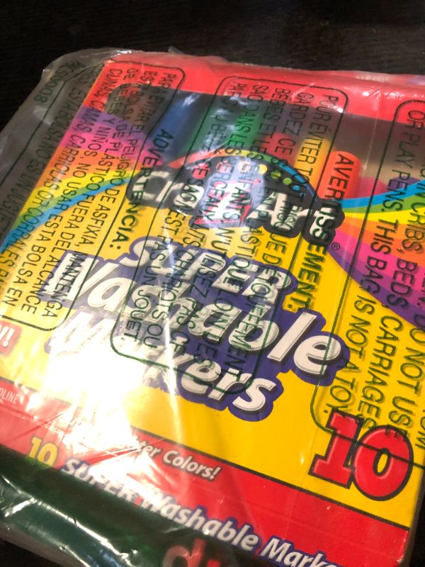 Photo 1 of Cra-Z-Art Classic Super Washable Markers, Broad Tip, Assorted Barrel, Assorted Ink, Pack Of 10 Markers