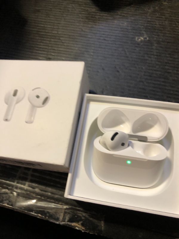 Photo 1 of Apple AirPods 4 Wireless Earbuds, Bluetooth Headphones, Personalized Spatial Audio, Sweat and Water Resistant, USB-C Charging Case, H2 Chip, Up to 30 Hours of Battery Life, Effortless Setup for iPhone