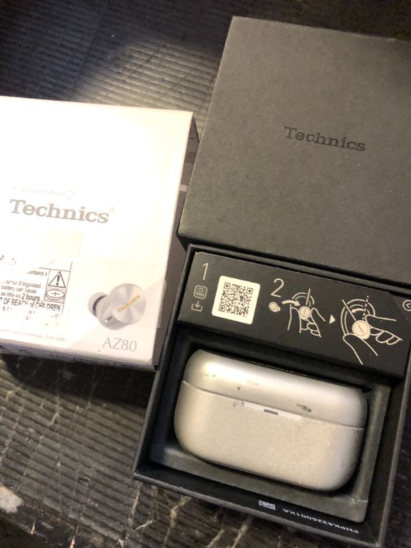 Photo 1 of Technics Premium Hi-Fi True Wireless Bluetooth Earbuds with Advanced Noise Cancelling, 3 Device Multipoint Connectivity, Wireless Charging, Hi-Res Audio + Enhanced Calling - EAH-AZ80-S (Silver)