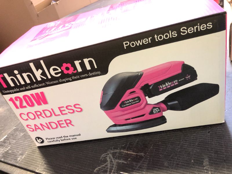 Photo 1 of Cordless Detail Sander - 20V Electric Hand Sander with 22Pcs Sandpapers, 12000 RPM Mouse Sander with Dust Bag, Compact Palm Sander Tool for Woodworking, 2.0Ah Battery and Charger Included