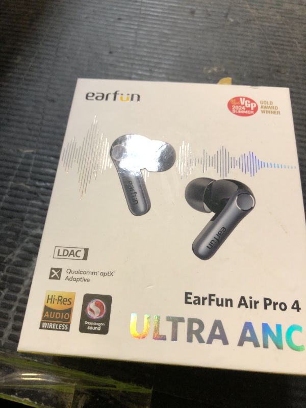 Photo 1 of EarFun Air Pro 4 Adaptive Hybrid Noise Canceling Wireless Earbuds, Qualcomm Snapdragon Sound, aptX™ Lossless, 6 Mics AI CVC 8.0 Call, LDAC Hi-Res Audio, 52H Playtime, Bluetooth 5.4, in-Ear Detection