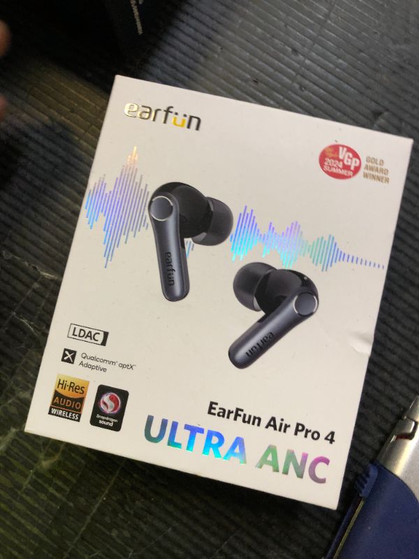 Photo 1 of EarFun Air Pro 4 Adaptive Hybrid Noise Canceling Wireless Earbuds, Qualcomm Snapdragon Sound, aptX™ Lossless, 6 Mics AI CVC 8.0 Call, LDAC Hi-Res Audio, 52H Playtime, Bluetooth 5.4, in-Ear Detection