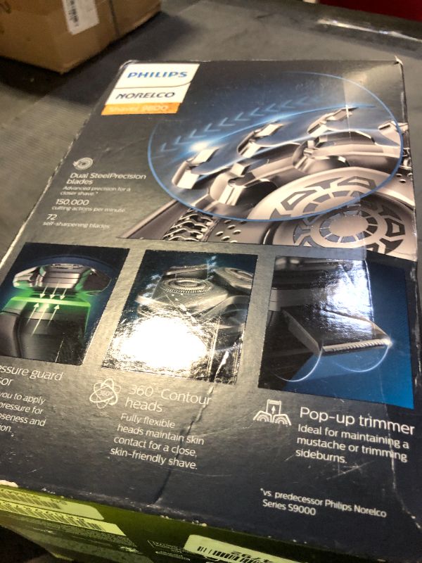 Photo 1 of Philips Norelco Shaver Series 9000, Wet and Dry Electric Shaver, with Lift & Cut Shaving System and SenseIQ Technology, Pop-up Trimmer, Cleaning Pod, Charging Stand and Travel Case, Model S9987/85
