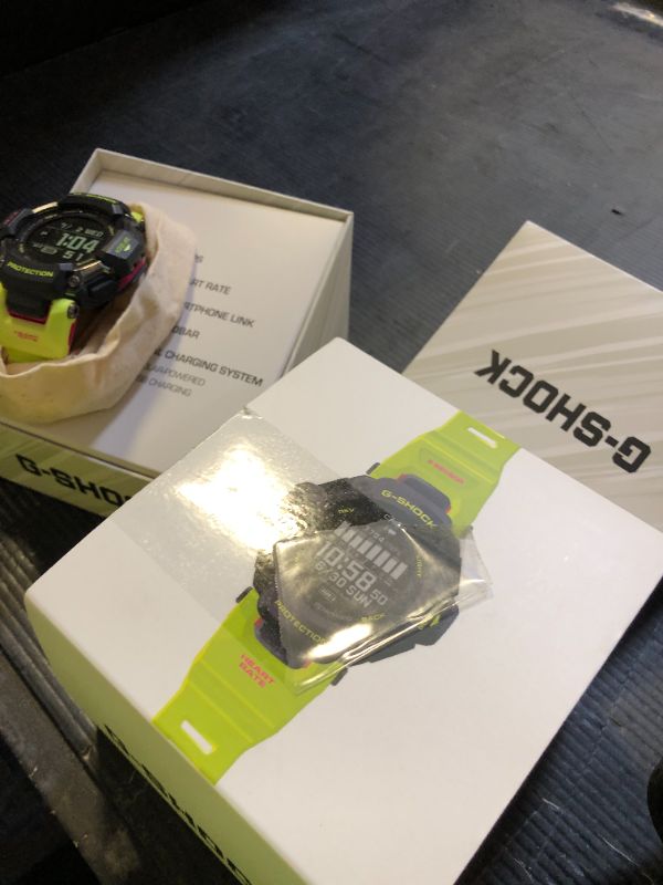 Photo 1 of Casio Men's G-Shock Move GBD-H2000 Series, Multisport (Run, Bike, Swim, Gym Workout), GPS + Heart Rate Watch, Quartz Solar Assisted Black Watch with Volt Yellow Resin Strap