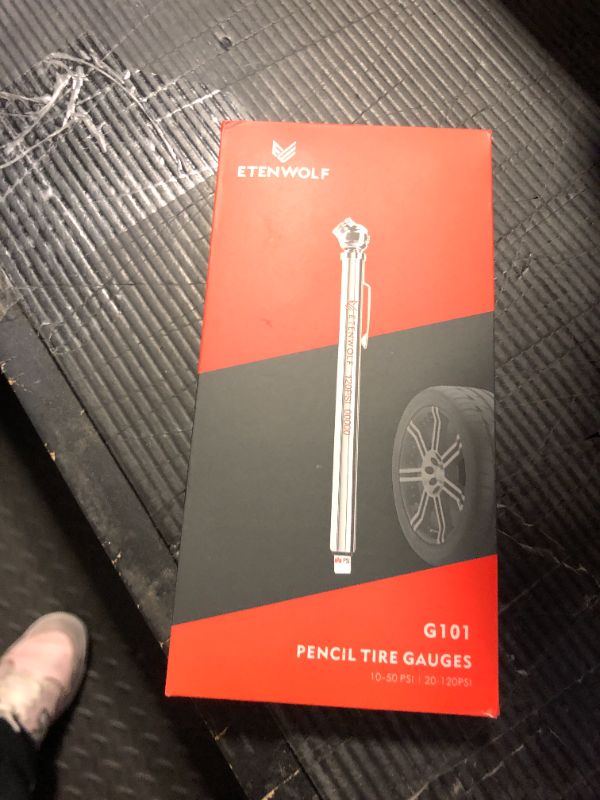 Photo 1 of ETENWOLF Pencil Tire Pressure Gauge 2 Pack (10-50PSI, 20-120PSI) with 16 Tire Caps Calibrated to ANSI B40.1 Grade B(2%), Stainless Steel Body, for Cars, Pickups, RVs, Bicycles