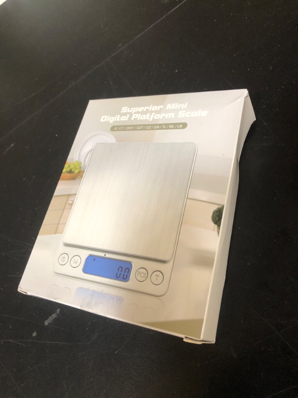 Photo 1 of OGWAI Rechargeable Digital Food Scale with Gram and Ounce, Measuring Range 0.1g/3kg(6.6lb), Smart Kitchen Scale for Food, Baking, Cooking, Sourdough Bread, Weight Loss - Small Kitchen Gadget Product