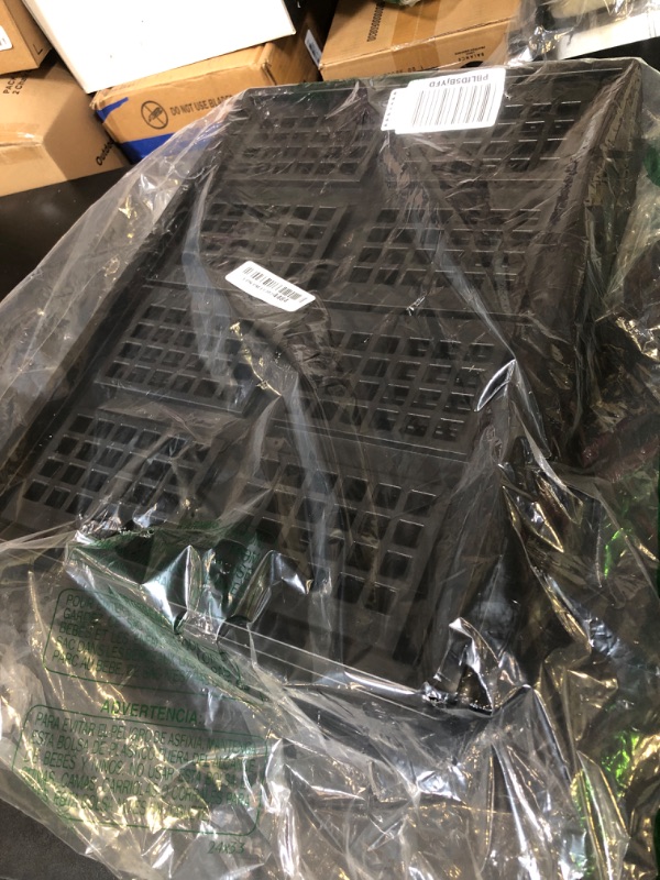 Photo 1 of Saedy Black Stacking Milk Crates, 34-Quart Collapsible Container Bins, 2 Packs