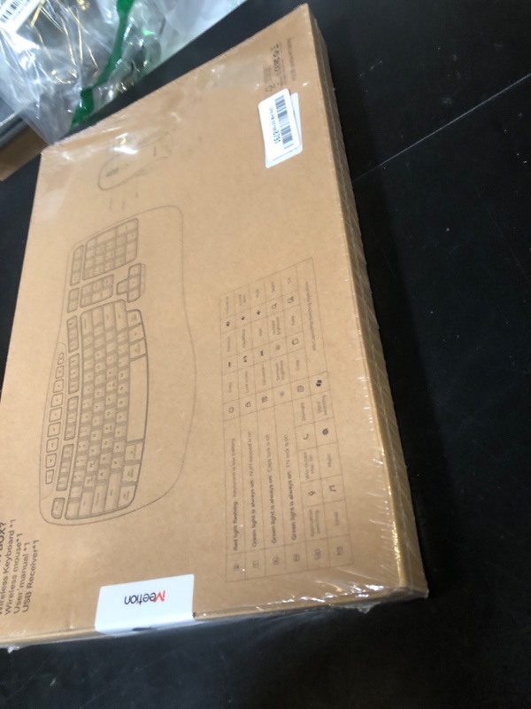Photo 1 of MEETION New Ergonomic Keyboard and Mouse Wireless Combo, Wave Keys Natural Typing, 2.4G Wireless Keyboard with Wrist Rest, 4 Adjustable DPI Optical Mouse, Computer/Laptop/Windows/Mac, Black