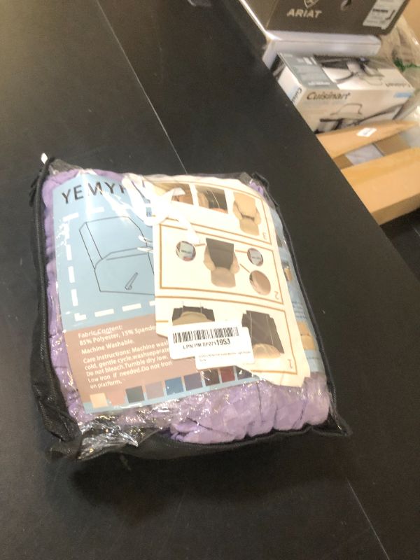 Photo 1 of YEMYHOM 4 Pieces Stretch Recliner Slipcover Latest Jacquard Recliner Chair Cover with Side Pocket Anti-Slip Fitted Recliner Cover Couch Furniture Protector with Elastic Bottom (Small, Light Purple)