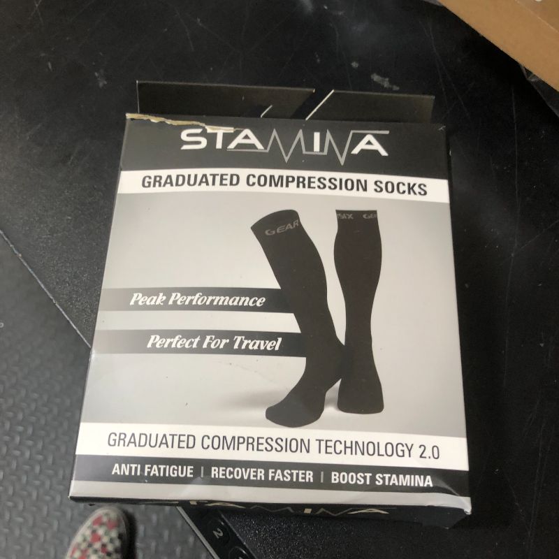 Photo 1 of Physix Gear Compression Socks - Best Men & Womens Compression Socks for Circulation, Running, Nurses, Athletic Use Sock Compression, Blood Pressure Socks, Calcetines de Compresion, All, Black, XXL