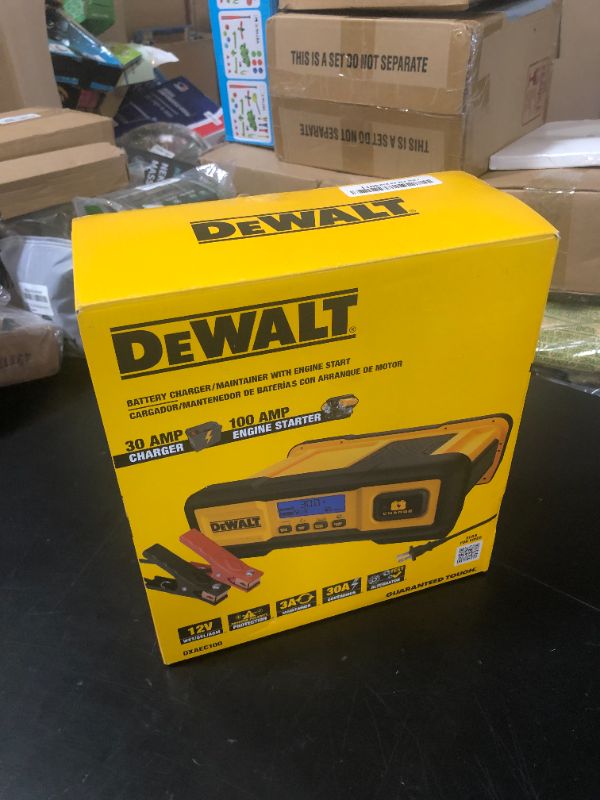 Photo 1 of DEWALT DXAEC100 Professional 30-Amp Battery Charger and 3-Amp Maintainer with 100-Amp Engine Start