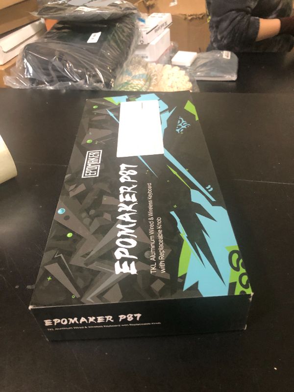 Photo 1 of EPOMAKER P87 TKL Aluminum Wireless Gaming Keyboard, QMK/VIA Programmable, 87% Bluetooth/2.4Ghz/USB-C, with CNC Metal Knob and RGB Backlight (Khaki, Zebra Switch)