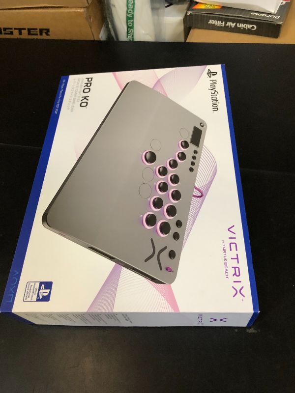 Photo 1 of Turtle Beach Victrix Pro KO Leverless All Button Fight Stick for PlayStation 5, Officially Licensed PS5|PS4, Windows 10/11 PC, Customizable eSports Tournament Ready Controller, Arcade Controller, Gray