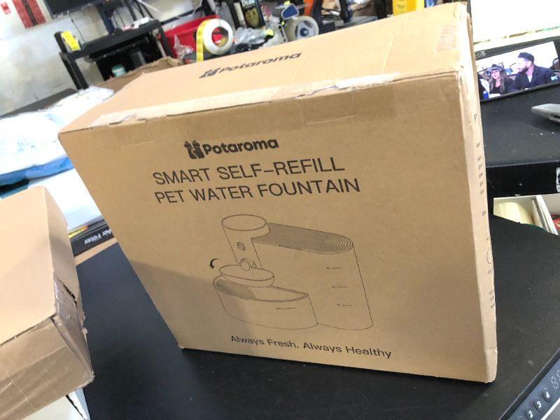 Photo 1 of Potaroma Smart Wireless Pet Water Fountain, No Filter, 3.5L Large Capacity, Rechargeable Automatic Water Dispenser for Cats and Small Dogs, Wastewater Separation Always Fresh Water