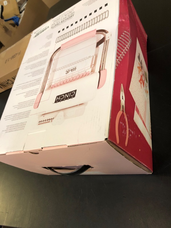Photo 1 of We R Memory Keepers, Cinch Book Binding Machine 2, Pink/White, Easy to Use Design with Slide Ruler, Compatible with Wire or Spiral Coils, Make Professional Books, Notebooks, Calendars and More