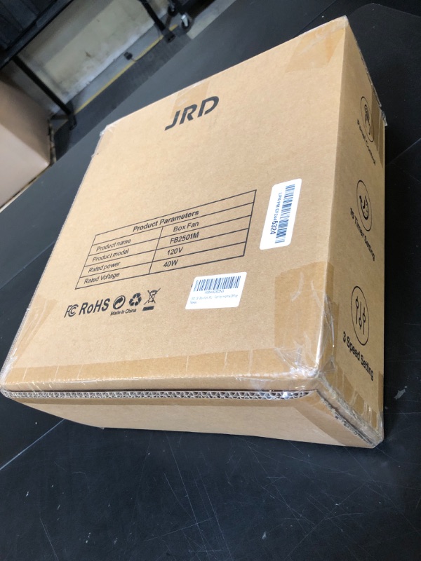 Photo 1 of JRD 13inch Box Fan with Robust Airflow, Cooling Desk Fan with Digital Touch Control, 3 Speed Settings, 5 Blades, 15-Hour Timer, Portable Table Fan for Bedroom, Office, Home, Kitchen, Black