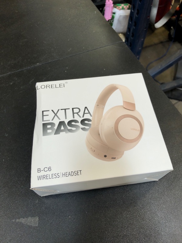 Photo 1 of LORELEI B-C6 Wireless Over Ear Headphones, 50H Playtime Foldable Lightweight Bluetooth Headsets, Deep Bass, Built-in Microphone, Memory Foam Earmuff, for Travel, Home Office (Navy Blue)
