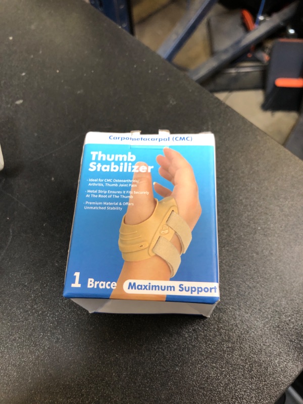Photo 1 of FORTEMOTUS CMC Thumb Brace - Joint Thumb Arthritis Brace for Tendonitis, Osteoarthritis, Instability, Adjustable Thumb Arthritis Pain Relief and Support for Men Women,Beige, Left Hand, Small