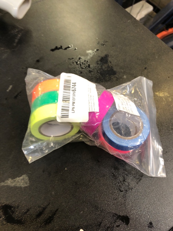 Photo 1 of Whaline 6 Colors Neon Gaffer Cloth Tape, Fluorescent UV Blacklight Glow in The Dark Tape for UV Party (0.6 inch x 16.5 feet)