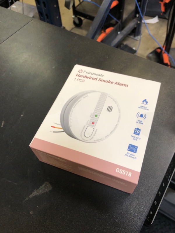 Photo 1 of Detector, Hardwired Interconnected Smoke Detectors, Smoke Alarm with Replaceable 9V Battery, Interconnects Up to 12 Fire Alarms Smoke Detectors, Fire Alarm with Test/Silence Button, 1Pack