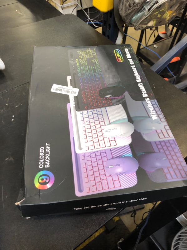 Photo 1 of Wireless Keyboard and Mouse Combo, 9 Backlit Effects, Wrist Rest, Phone Holder, 2.4G Lag-Free Ergonomic Keyboards, Rechargeable Silent Cordless Set for Computer, Laptop, PC, Mac, Windows -SABLUTE