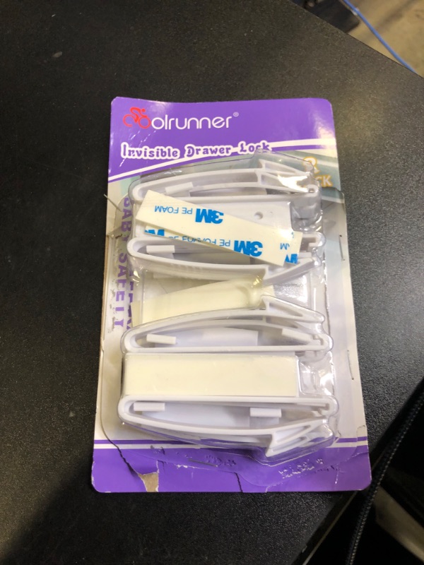 Photo 1 of Coolrunner Child Safety Drawer Locks, 8 Pack Safety Invisible Drawer Latches with Strong Adhesive for Baby Care,Only fit for Some Drawer, Please See Below Before Buying
