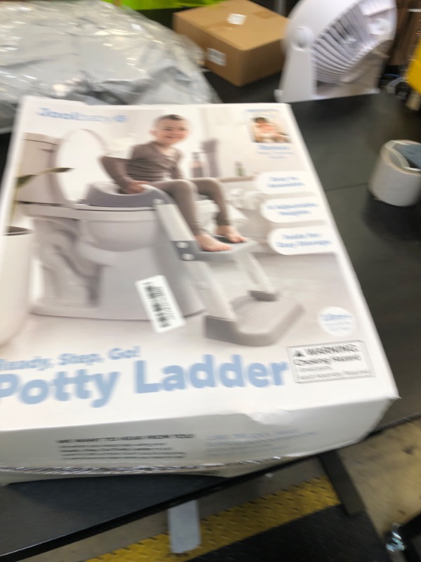 Photo 1 of Jool Baby Potty Training Seat with 2 Step Ladder for Toddlers - Soft Cushioned Seat & Splash Guard, Adjustable Height (Gray)